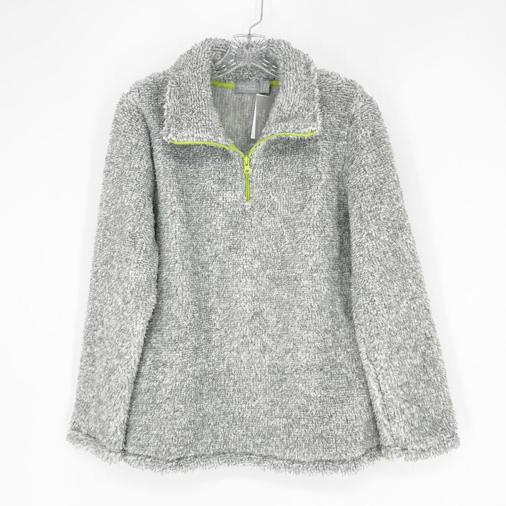 Peace Love & Dreams Quarter Zip Soft Fleece Sweater Size Small